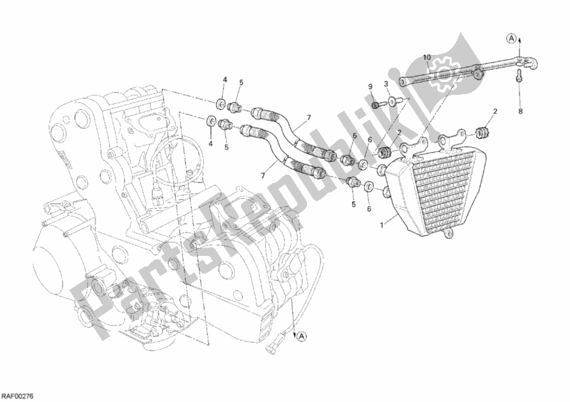 Toutes les pièces pour le Refroidisseur D'huile du Ducati Superbike 1098 USA 2007